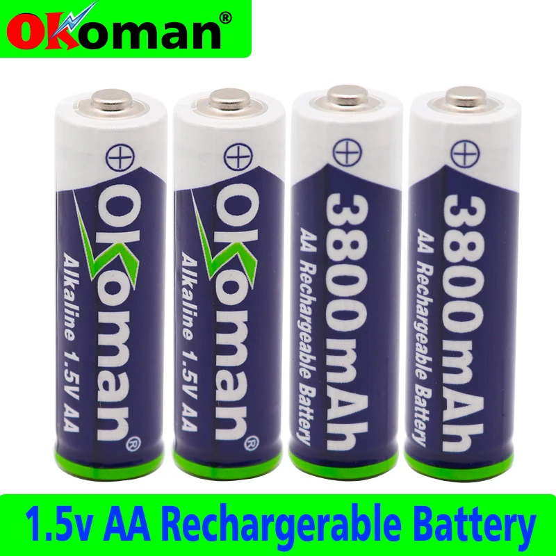 1~ 20pcs 1,5 V AA Аккумуляторная батарея аа ячейка 3800mah для игрушечный факел Часы MP3-плеер Замена батареи