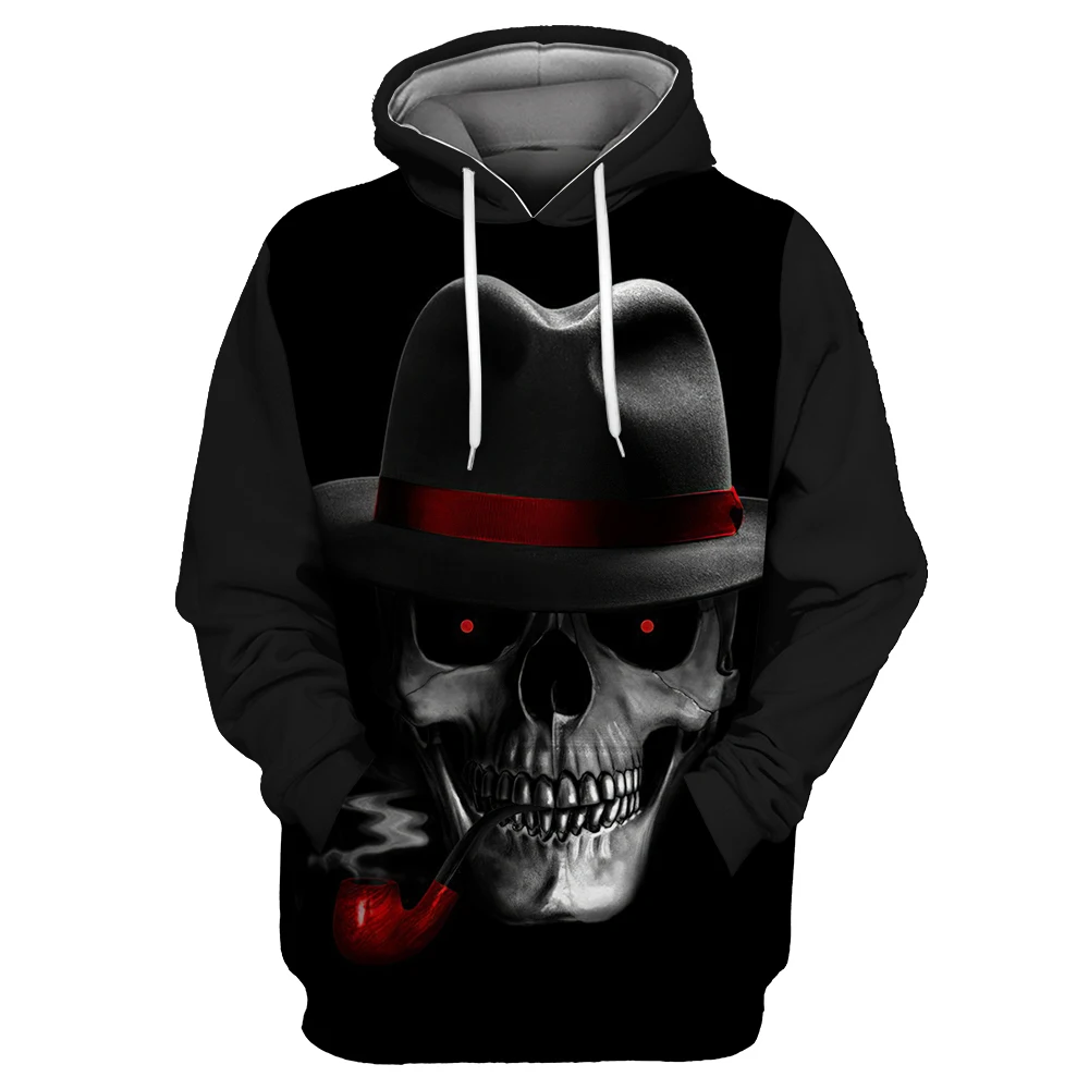 Showtly Horro Skull Mens Hoodies Jack Skellington Halloween Costumes Casual Anti Social Club Man Streetwear - Цвет: TYLMS-F00076