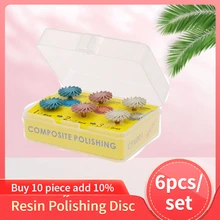 6 шт./компл. зубная композитная Смола полировального диска комплект Спираль Гибкий щетка колеса боры 3 цвета смешанные материалы отбеливание зубов абразивный