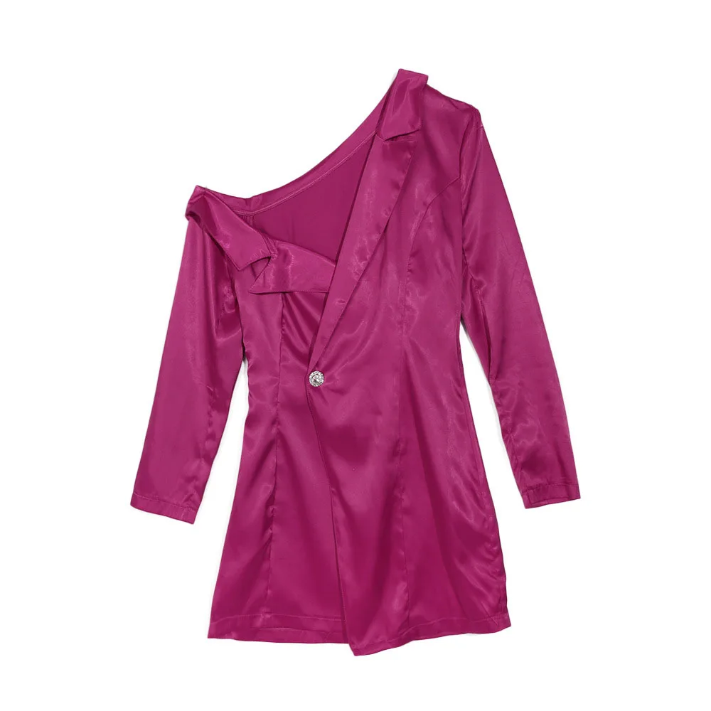 

Casual Blazer Women's Solid Color V-Neck Long Sleeve Irregular Blazer