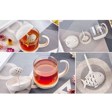 Твердая портативная Милая чайная кружка, чай с обезьянкой, Inf, для использования в форме кошки, стеклянная чашка, ситечко, фильтр, контейнер, подарок, офисное использование