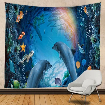 

Dolphin tapestry Mandala Tapestry Hippie Macrame Tapestry Wall Hanging Boho Decor Witchcraft Tapestry