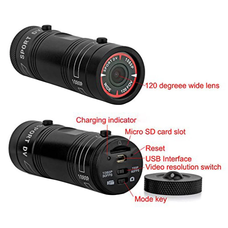 NEW-Mini F9 HD 1080P Bike Motorcycle Helmet Sport Camera Video Recorder DV Camcorder Mini Camera