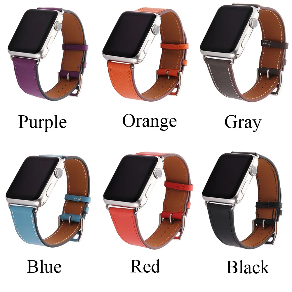 Ремешок из натуральной кожи для Apple watch band 42 мм 38 мм Iwatch series 3 2 1 повязки на запястья-Браслеты Ремешок для часов аксессуары