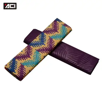

ACI 2Yards Ghana Kente Fabric Mix 2Yards Plain Dyeing African Ankara Fabric Embossing Pattern Veritable Wax Block Prints Fabric