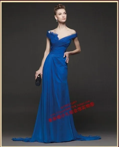 Robe de soiree новые сексуальные недорогие вечерние платья с открытой спиной Королевского синего цвета Вечерние платья для матери невесты - Цвет: Синий