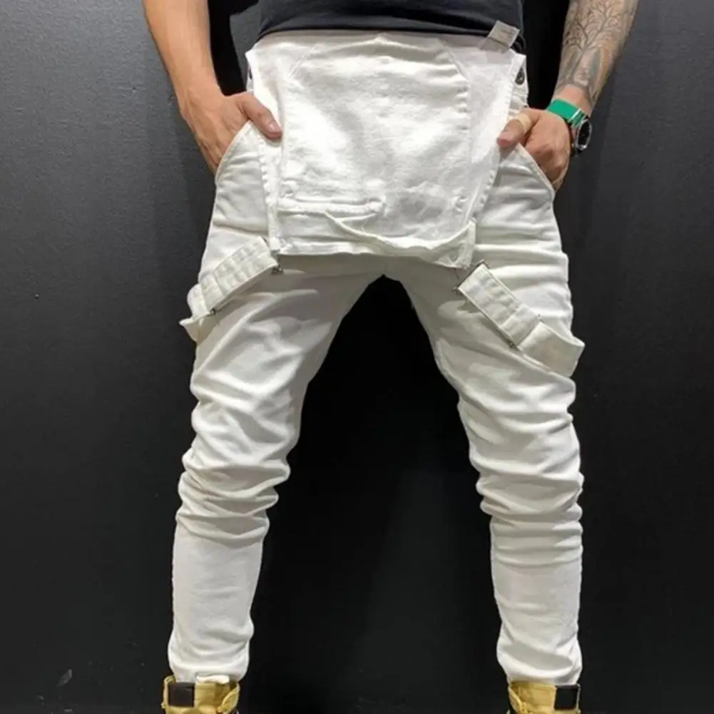 Summer New Men's Distressed Denim Carpenter Overalls Bib Jumpsuits Motos Biker Jean Long Harajuku Rompers Streetwear Plus Size