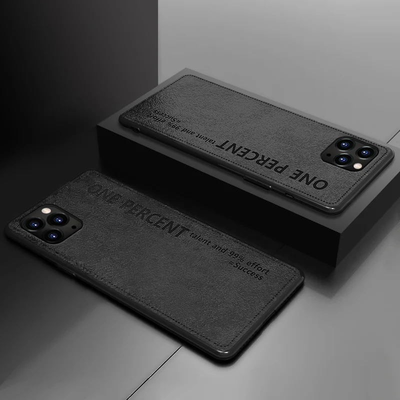 Ультратонкий Мягкий чехол для телефона ADKO с сенсорным экраном для iPhone 11 красочный матовый чехол с надписью для iPhone 11 Pro Max - Цвет: Cloth Black