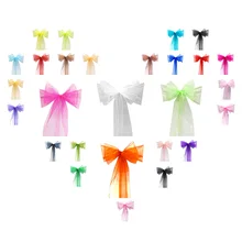 Рулон тюля DIY, деревенский Чехол для стула, 18 см* 275 см, пряжа для стула, товары для свадебной вечеринки, стеклянные марлевые ленты, ремни на спине из органзы