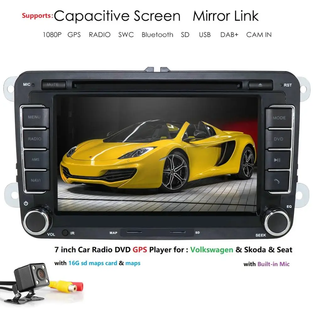 Best 7"In Dash Car Stereo 2Din Navigation GPS Car DVD Player Head Unit Audio Car For VW Jetta Bluetooth Built-in Mic SWC RDS DVBT CAM 0 Best 7"In Dash Car Stereo 2Din Navigation GPS Car DVD Player Head Unit Audio Car For VW Jetta Bluetooth Built-in Mic SWC RDS DVBT CAM 0