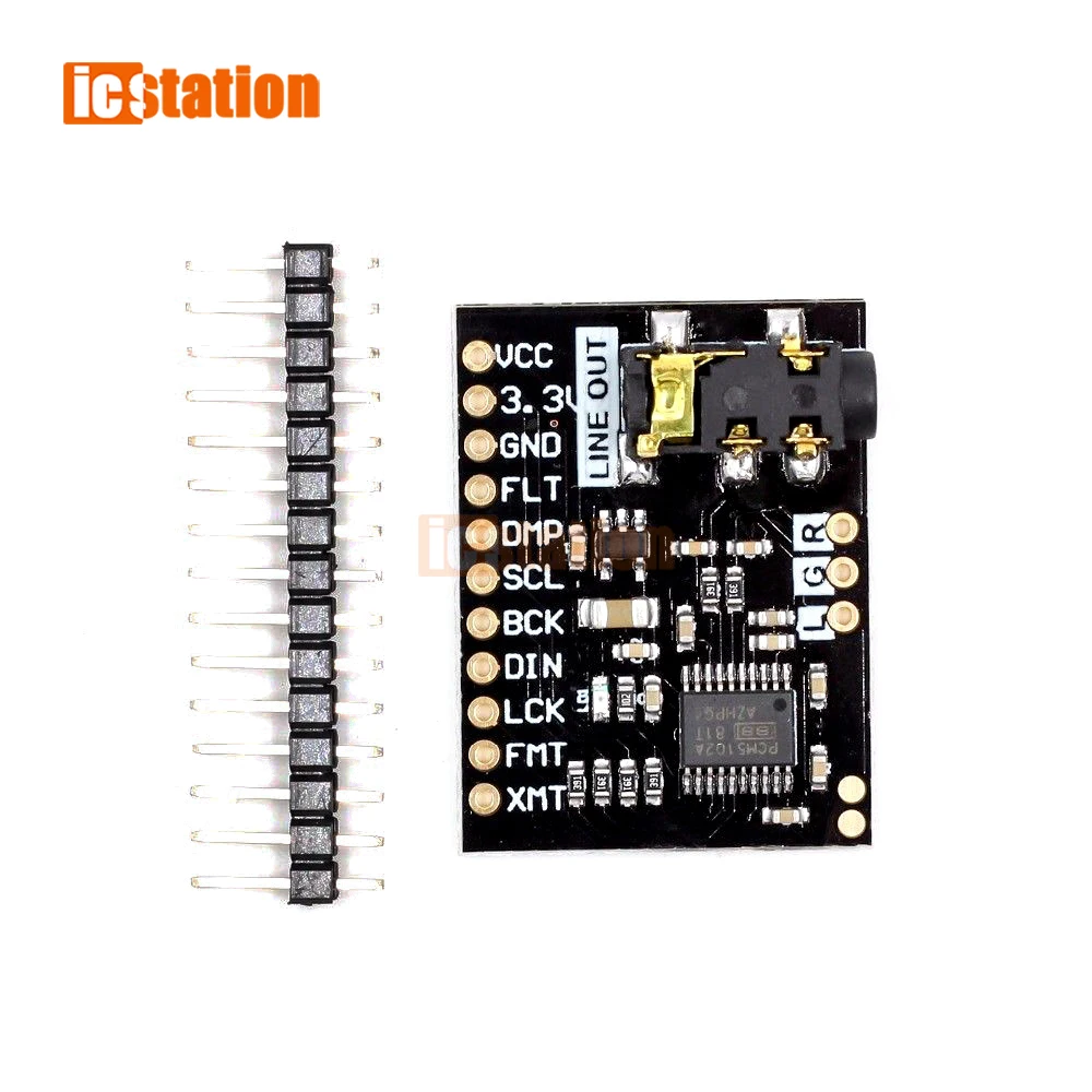 

PCM5102 PCM5102A DAC Decoder Board I2S IIC Interface I2S Player Module Audio Board For Raspberry Pi pHAT Sound Card