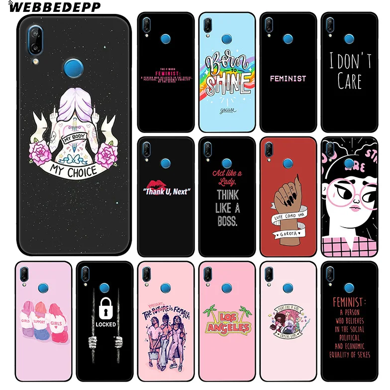 

Feminist Girl Soft Case for Huawei Mate 30 P20 P30 P Smart Z Plus Lite Pro 2018 2019 for Honor View 20 9X Pro