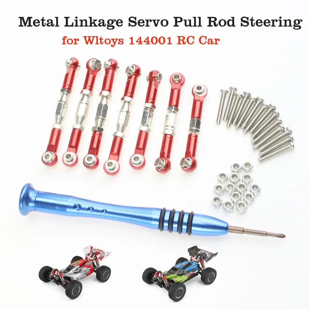 For WLtoys 144001 1/14 RC Car 20pcs Metal Steering Servo Link Rod