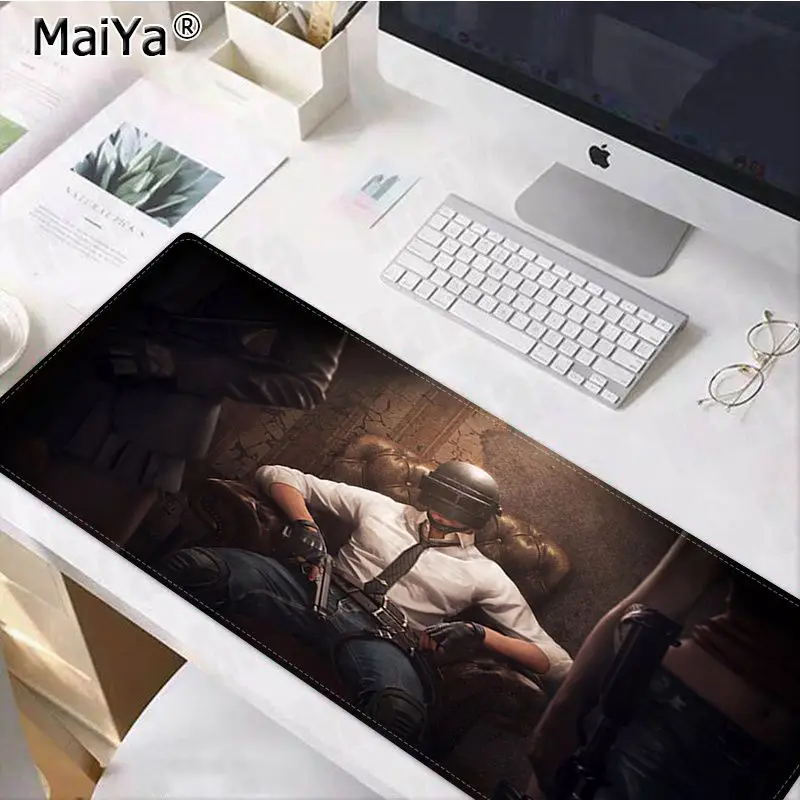Lock Edge 40X90cm Игровой коврик для мыши Maiya PUBG playerunknown battlegrounds из натурального каучука, Настольный коврик, версия скорости/управления, большой игровой коврик для мыши - Цвет: Lock Edge 40X90cm