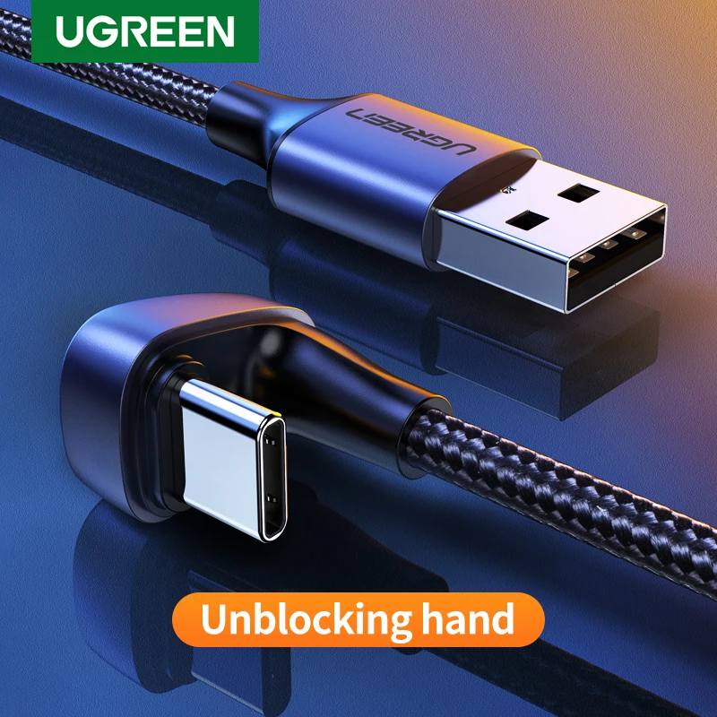 Угловой USB-кабель UGREEN USB Type-C зарядный кабель для Nintendo Switch быстрая зарядка 3 0 USB-C