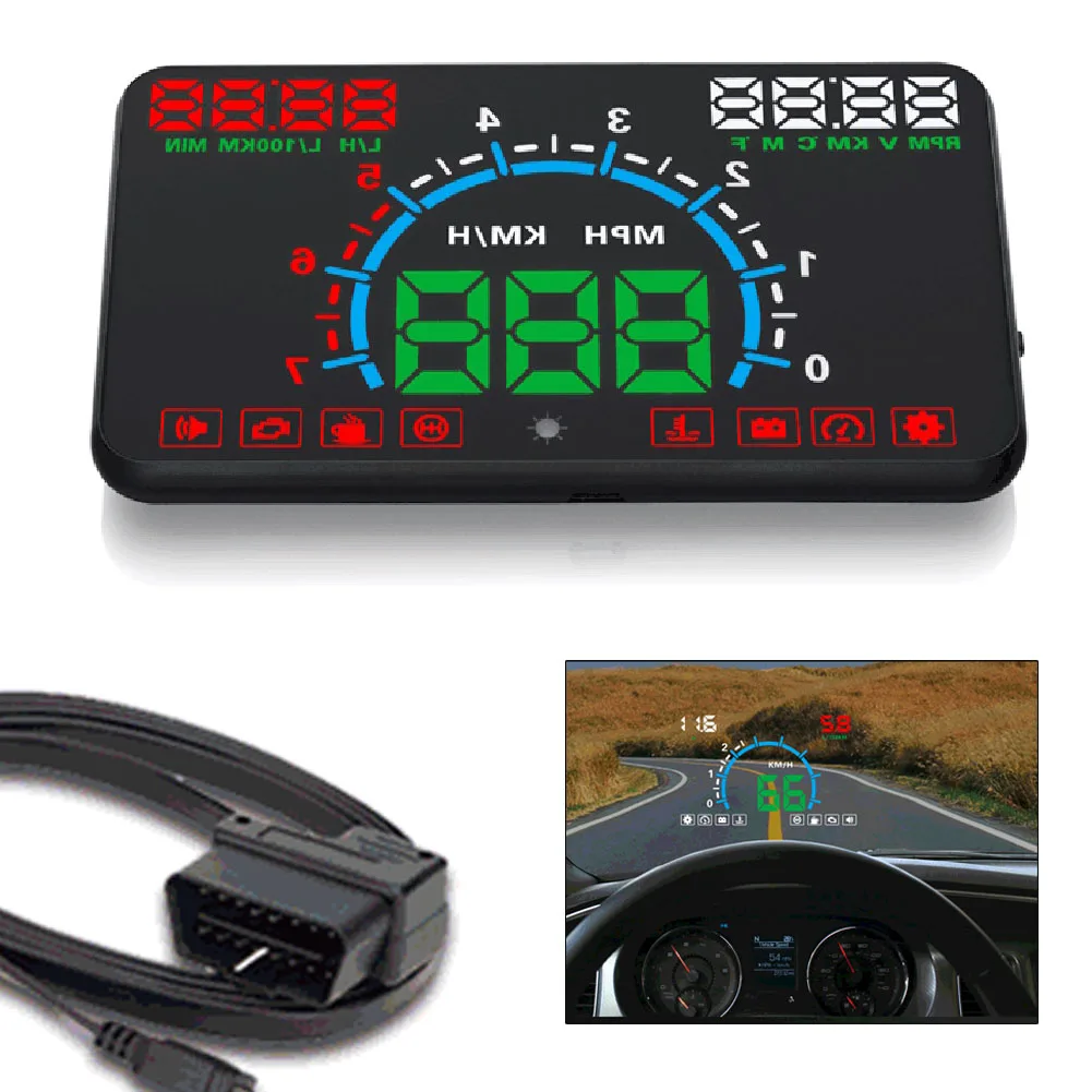 5 8 &quotE350 автомобиля GPS OBD2 головой вверх Дисплей HUD Скорость ometer Предупреждение