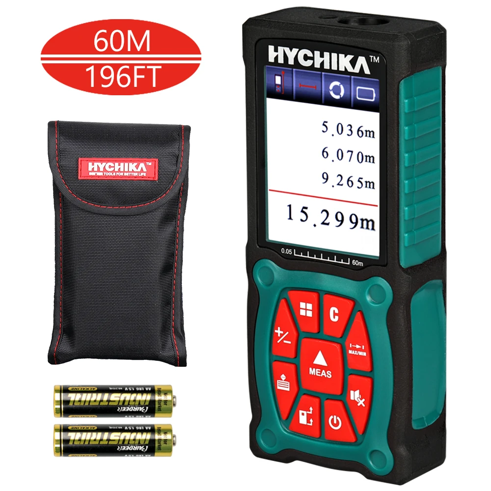HYCHIKA Laser Distance Meter 60m Rangefinder Trena Laser Tape Range Finder Build Measure Device Ruler Test Tool HYCHIKA Laser Distance Meter 60m Rangefinder Trena Laser Tape Range Finder Build Measure Device Ruler Test Tool