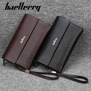 

Baellerry Men Business Clutch Bag PU Leather Organizer Long Zipper Wallet Phone Purse Male Money Pocket Pochette ID Card Holders