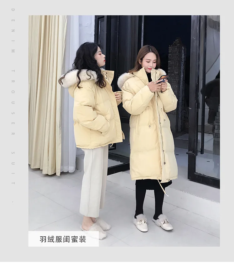 Куртка с воротником из настоящего лисьего меха для фотосессии, теплая маленькая стеганая куртка с воротником из лисьего меха, одежда с хлопковой подкладкой, Женская куртка, лучшая Frien