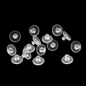 

100pcs/lot Clear Soft Silicone Rubber Earring Back Round Ear Plug Safety Bullet Stopper Blocked Caps For DIY Jewelry Accessories