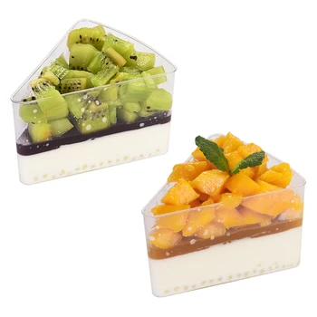 

Promotion - Party Wedding Festival Supplies, Disposable Plastic Tableware, 90*50mm/155ml Tiangle Dessert Cup/Bowl, 10/Pack