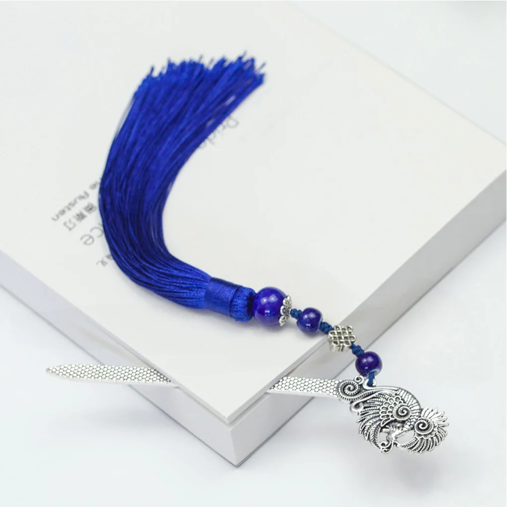 

ZHUTING Chinese Style Gift Long Tassel Metal Vintage Classical Reading Pages Books Mark Student School Stationery