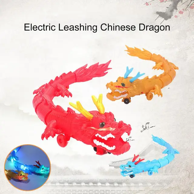 Lighting Music Toy Children Toy Automatically Avoid Obstacles Decorative Plastic Dinosaur Electric Chinese Dragon Toy for Night 2