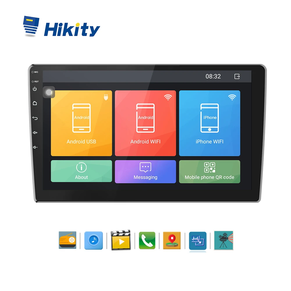 Hikity 10,1 ''Android 8,1 автомобильный Радио 2 Din gps Вай-Фай Авторадио Стерео Радио 2,5 dзакаленное стекло Bluetooth MP5 мультимедийный плеер