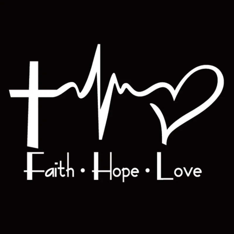 Faith Hope Love виниловый стикер для автомобиля с изображением Иисуса христианского религиозного библейского символа - Название цвета: Белый
