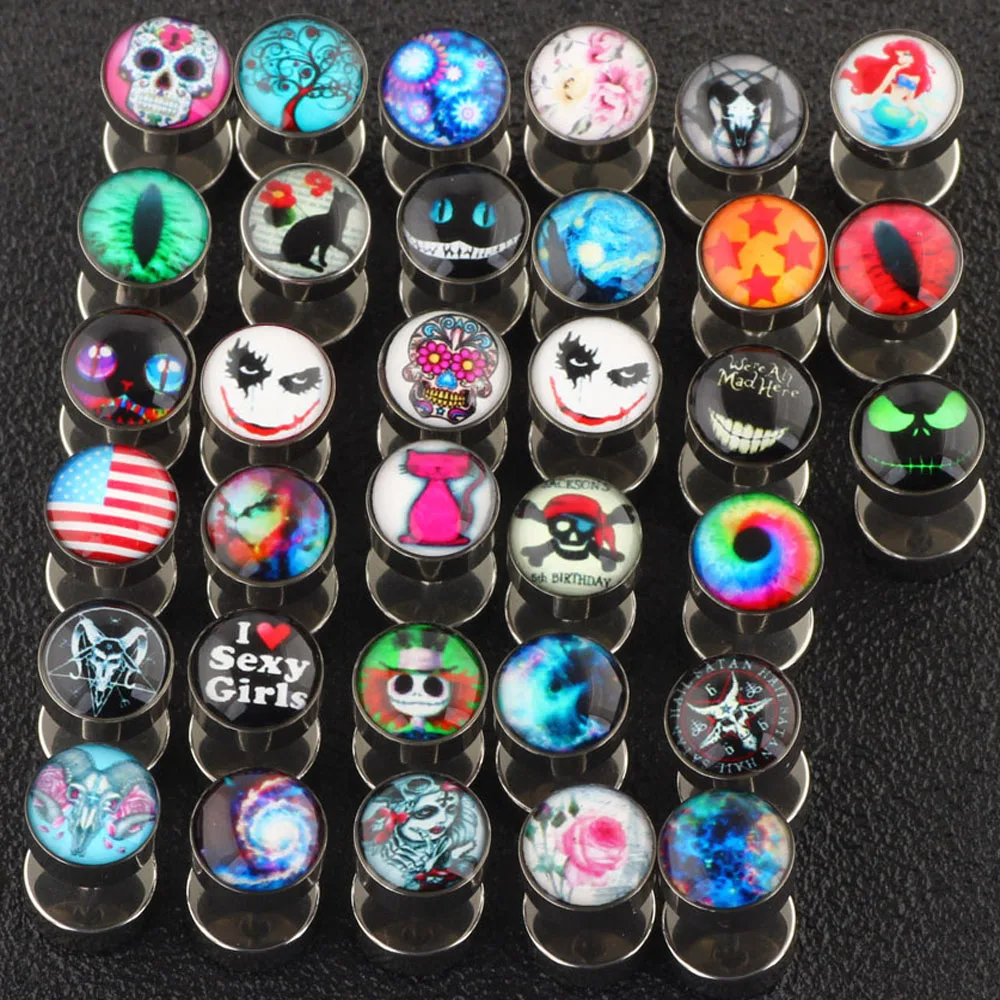 Fake Cheater Ear Tunnel Plugs Piercing Barbell Unisex Stud Earring Stainless Steel piercing jewelry body piercing jewelry body jewelry ear piercing jewelry body piercing earrings metal jewelry ear studs