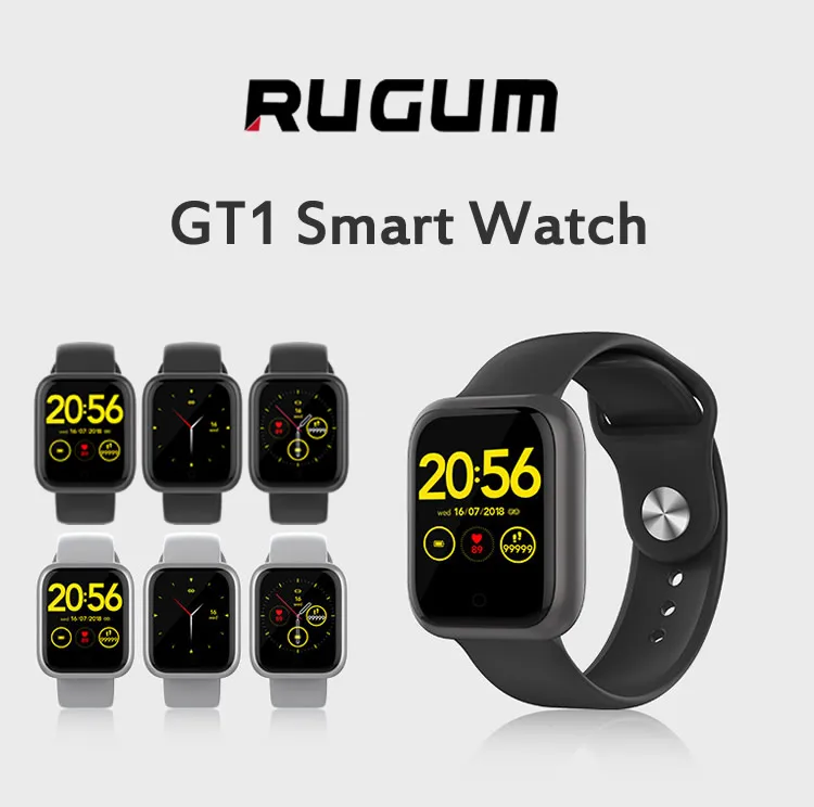 Смарт-часы Rugum GT1, спортивные водонепроницаемые Смарт-часы, браслет для измерения артериального давления, смарт-браслет для мужчин и женщин