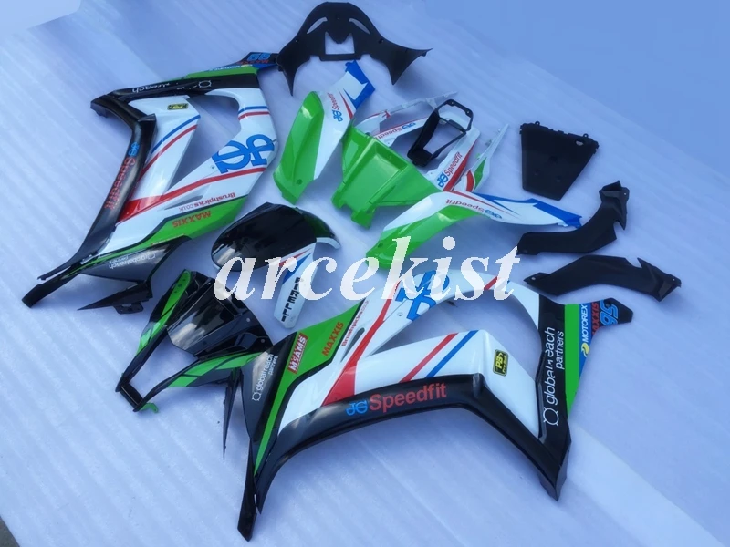 white green ABS полный обтекатель комплект подходит для kawasaki Ninja ZX-10R ZX10R 2011 2012 2013 Кузов Набор 11 12 13 14 15 черный матовый - Цвет: white green