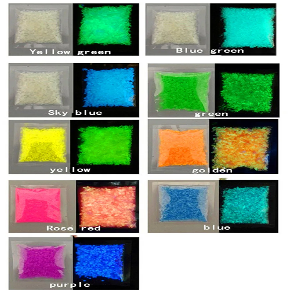 10 г/пакет светящийся порошок красочные флуоресцентные Супер Светящиеся частицы песок светящийся пигмент фосфоресцирующий домашний вечерние декор в темноте пыль
