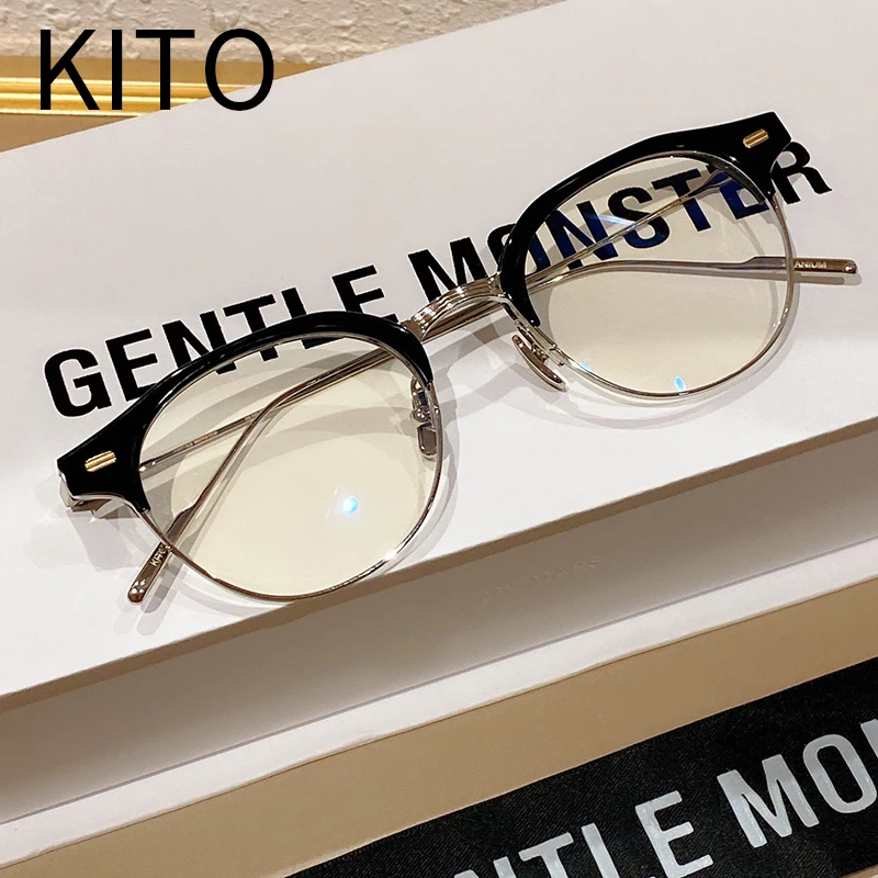 GENTLE MONSTER Blue Light Blocking Glasses GM Luxury Women Men Clear Reading Designer Fashion KITO Gold Alloy Eyeglasses Frames |