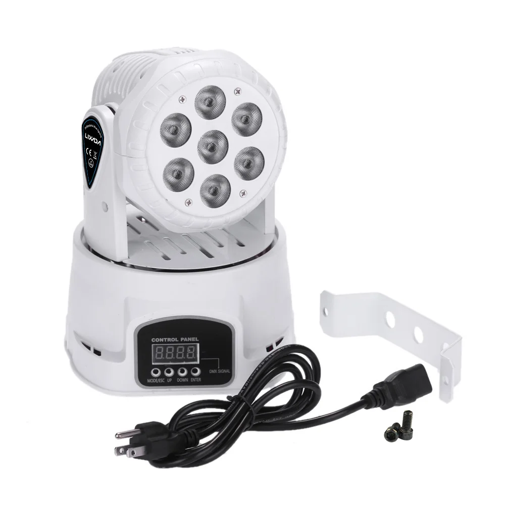7LED 105W RGBW 9/14 Channel DMX512 мини-светильник с вращающейся головкой для сценического освещения, лампа для дискотеки в помещении, KTV, Клубные, вечерние, рождественские