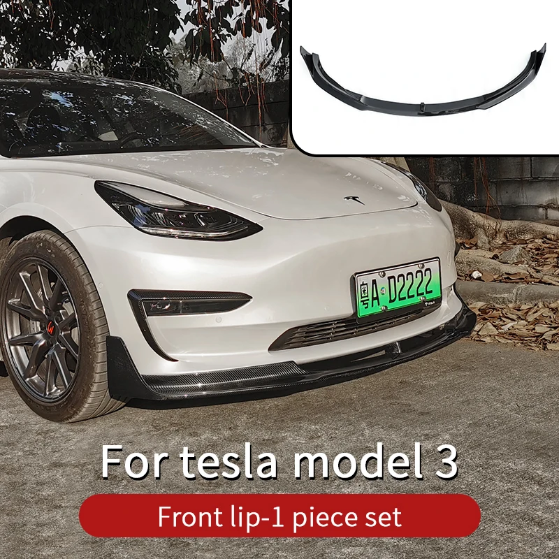 front lip 1pcs Для tesla модель 3 аксессуары/автомобильные аксессуары карбоновый спойлер tesla модель 3 tesla три спойлера tesla модель 3 карбон/аксессуары - Название цвета: front lip 1pcs