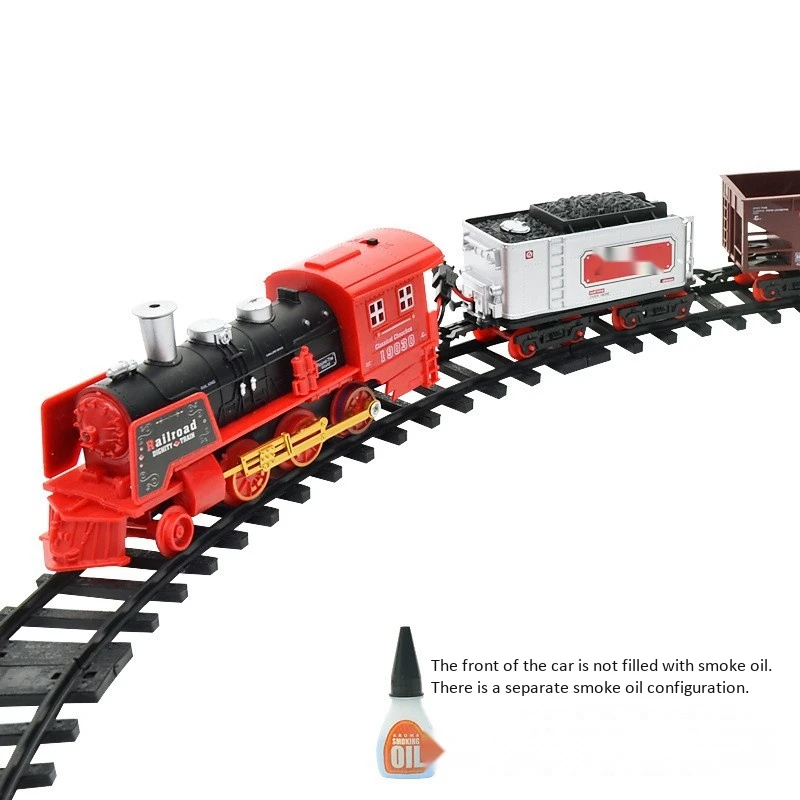 Радиоуправляемый транспортный вагон Электрический паровой дым трек поезд моделирование модель перезаряжаемый Набор Модель Игрушки для игрушек