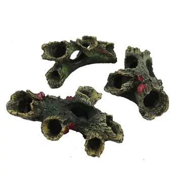 

3 Pcs Aquarium Decorations Retro Log Resin Hollow Simulation Tree Trunk Ornament Fish Accessories Wood House Small Fish