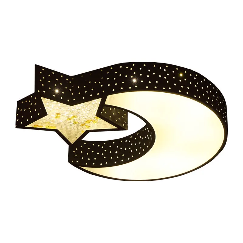 

Modern Concise Originality Stars Moon Led Attract Top Light Girl Children Cozy Romantic Room Wedding Room Bedroom Lamps And