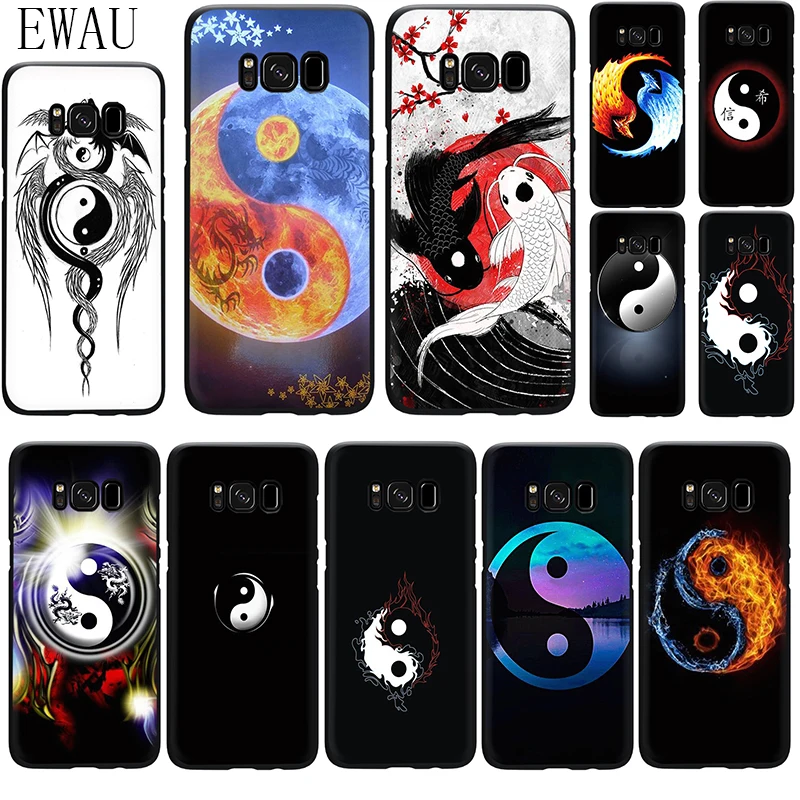 Китайский силиконовый чехол для телефона EWAU Yin Yang Samsung S6 S7 Edge S8 S9 S10 Note 8 9 10 plus S10e lite |