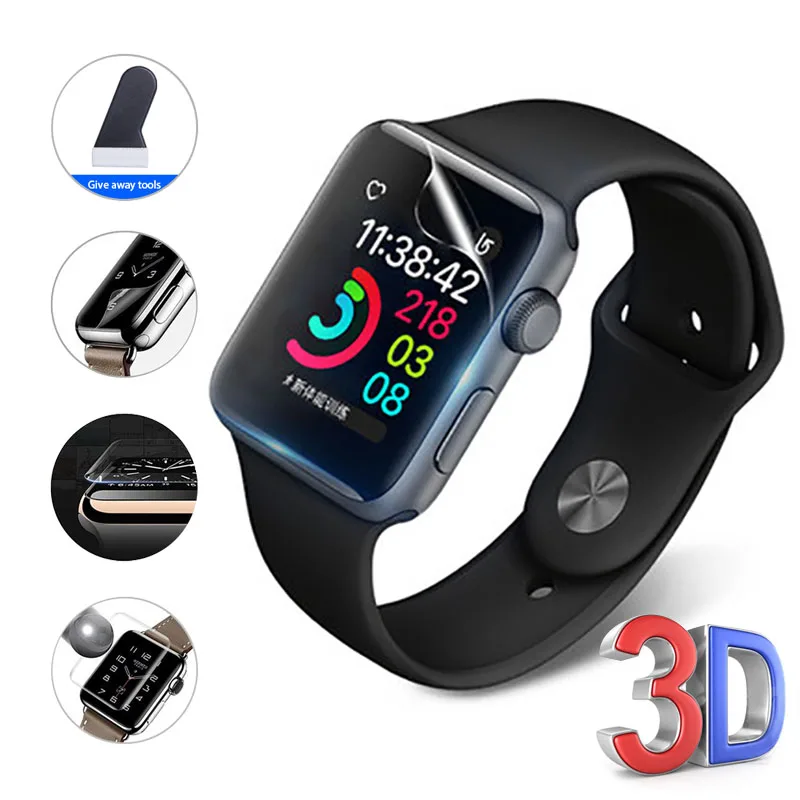 Полная защитная пленка для Apple Watch Series SE 6 5 3 Защитная экрана 42 мм 44 40 38 не