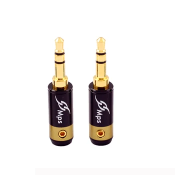 

HiFi MPS Eagle-4G HiFi 3.5mm Audio 24KGold-Plated 3.5mm Male Repair headphone Jack Plug for 4mm Metal Audio Soldering Cover