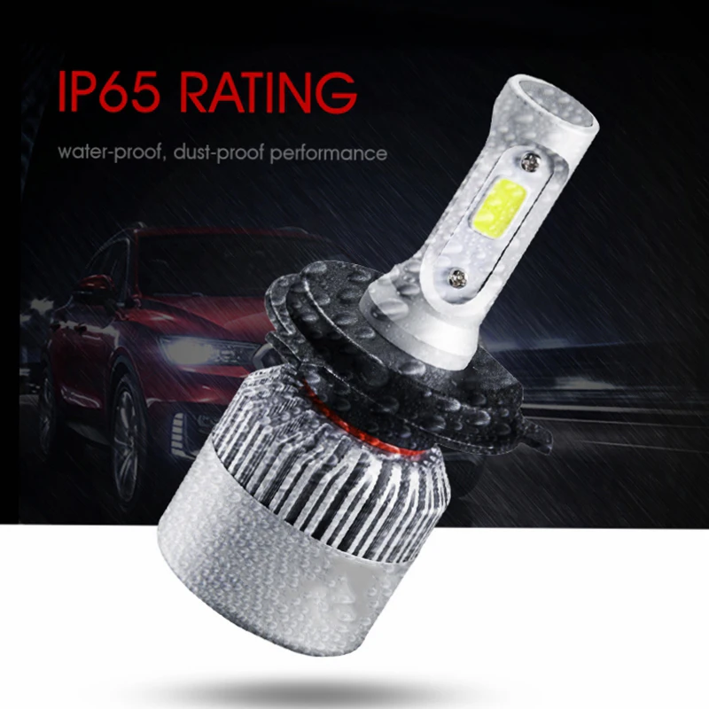 6500K 12V H4 H7 H13 H11 H1 9005 9006 H3 9004 9007 9012 5202 Автомобильные светодиодные лампы для фар 72W 8000LM
