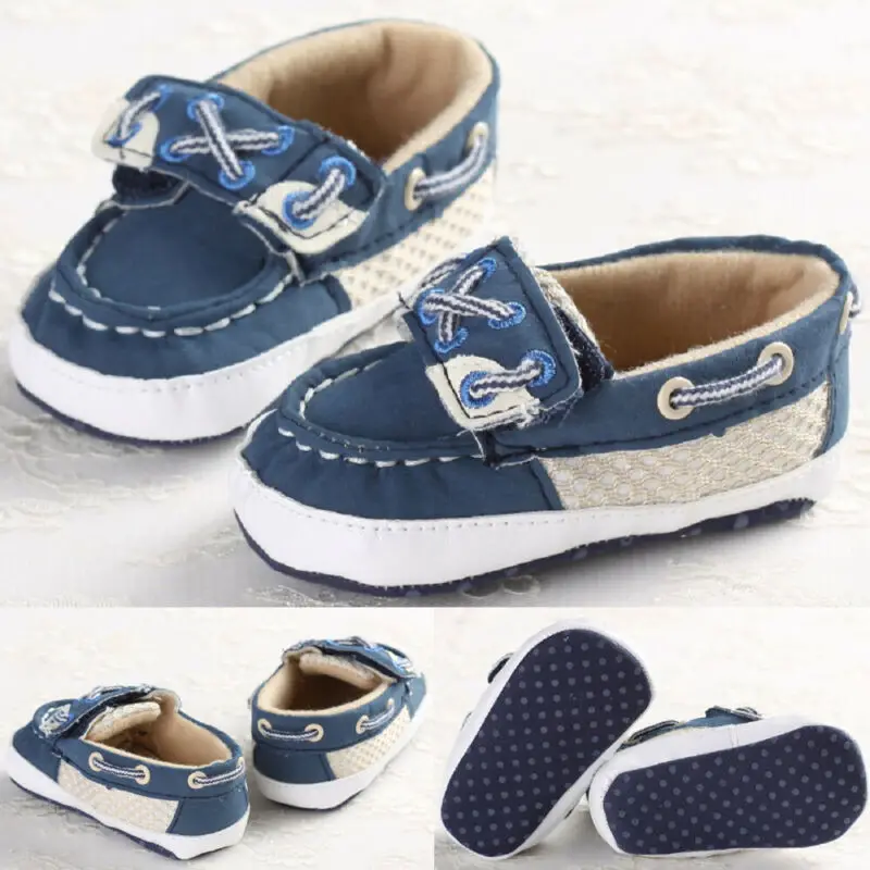 Toddler Baby Boys Crib Shoes Soft Sole Shoes First Walkers Casual Canvas Shoes Baby Boy Casual Shoes