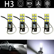 2PCS Car Light H3 12LED High Power Long Lifespan12V LED Fog Running Light Bulb 55W 6000K Super Bright LED Auto Lamp