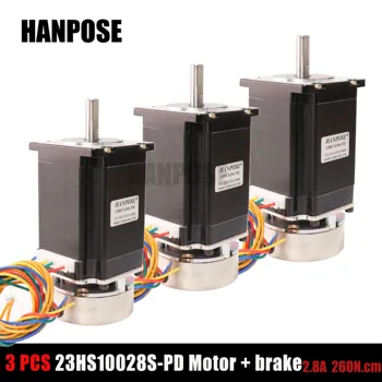 

NEMA23 3pcs stepper motor 2.8a23hs10028-pd with brake length 57x100mm 57 strong torque with band brake stepper motor