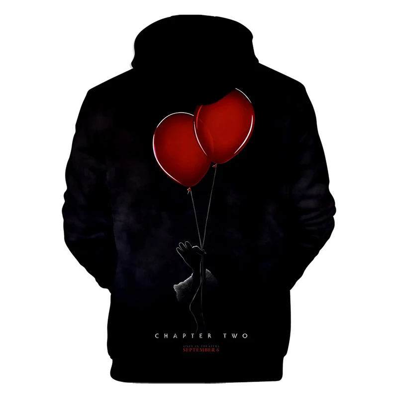  2019 Black Balloon It Chapter 2 Hoodie Plus Size 3D Tie Dyeing Hoddies Cotton Moleton Masculino Sue