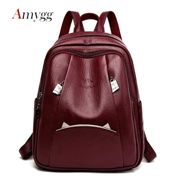

Women Leather Backpacks Fashion High Quality Female Backpack Multi-pocket Travel Backpack Teens School Bags For Girls Sac A Dos