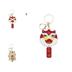 Durable Keyring Holder Bright Lustre Faux Leather Cartoon Design Keyring Pendant  Keychain    Key Ring