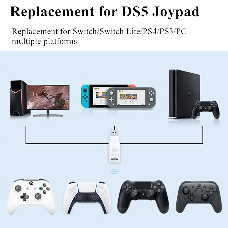 Coovelite Ds50 Ps5 Wireless Controller Converter Adapter Replacement For Pc Nintend Switch Ps4 Ps3 Switch Lite Gamepad Joystick Replacement Parts Accessories Aliexpress
